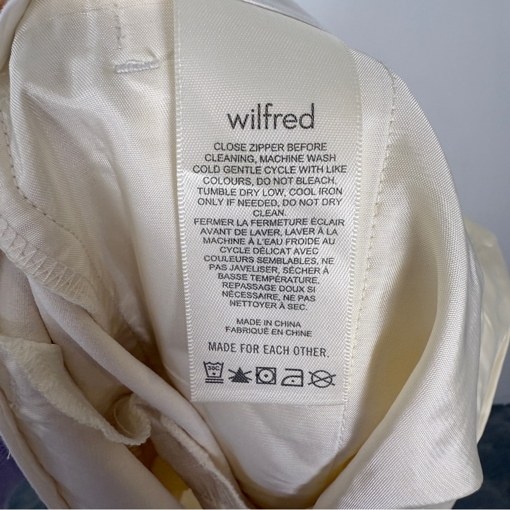 Aritzia Wilfred Effortless Pant 25” inseam Ivory Wide Leg Trouser Size 6 NWOT - Picture 8 of 9